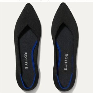 Rothy's Black Pointed-Toe Flats Elegant Slip-On Design